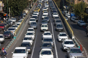 Heavy traffic in Tehran, Iran
