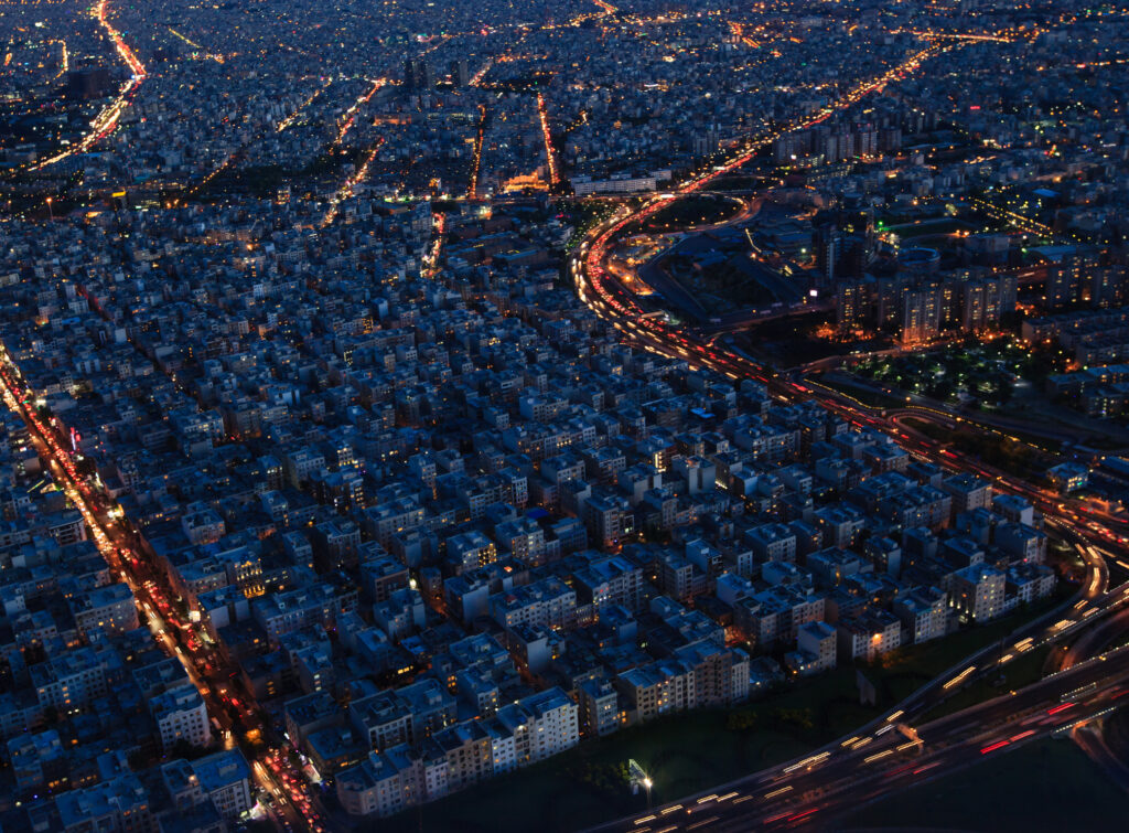 Cityscape of Tehran city from Milad tower, Tehran, Iran