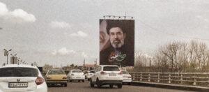 Propaganda for Mojtaba Khamenei on an Iranian road